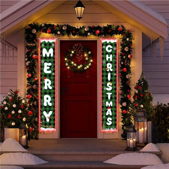 Christmas Decoration Banners with Lights, Merry Christmas Banners - Picture 6 of 6